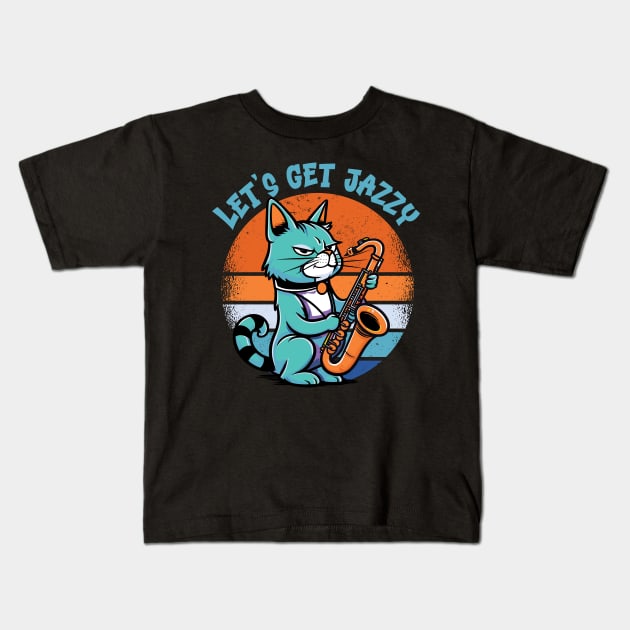Let’s Get jazzy - For Saxophone players & Music Fans Kids T-Shirt by Graphic Duster